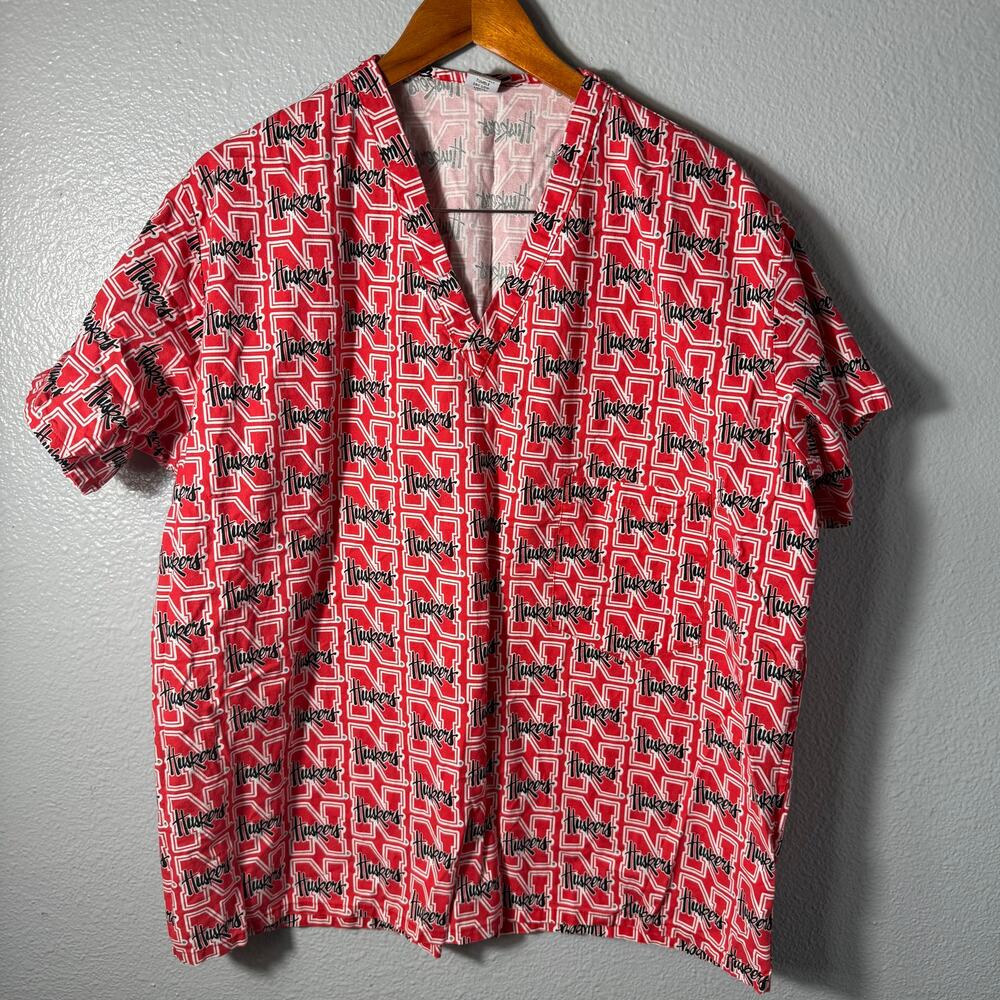 Nebraska Huskers Cotton Scrub Top Size Large